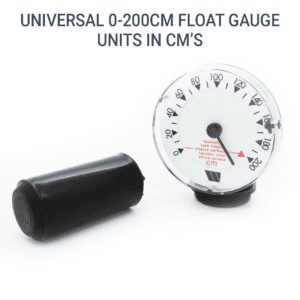 Float operated contents gauge for oil tanks