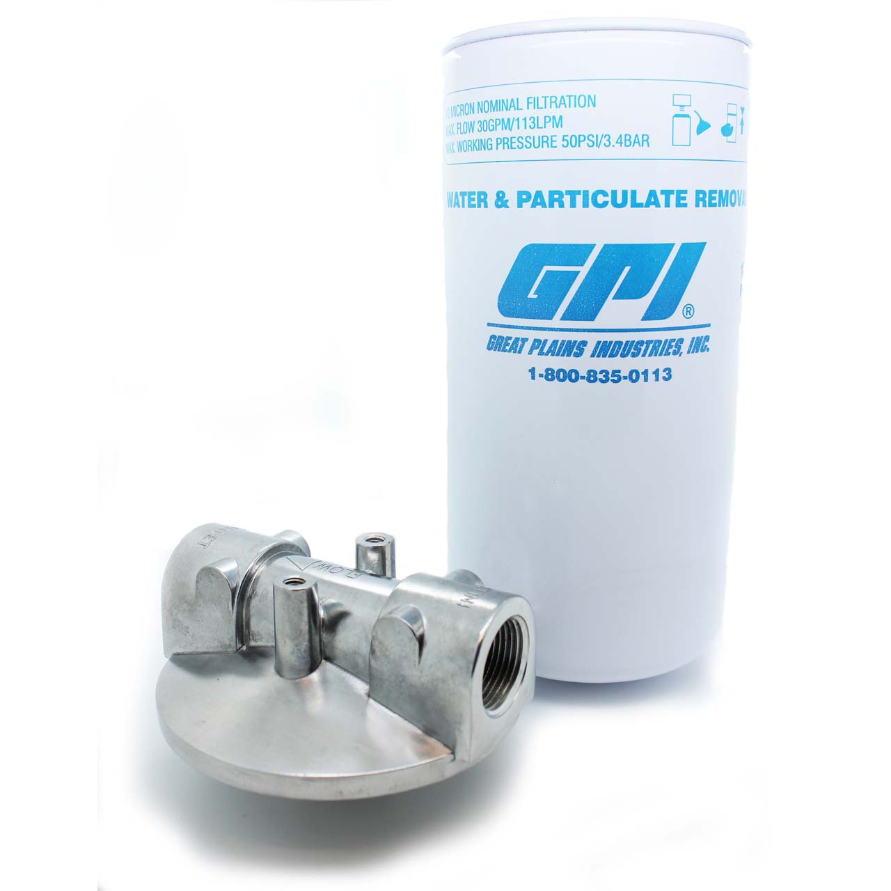 GPI Water & Particulate Fuel Tank Filter, 150lpm Fuel Dump