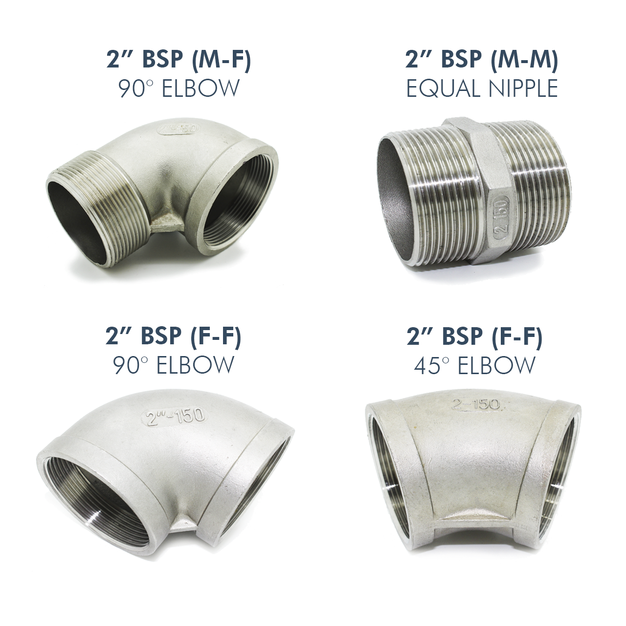 2 Stainless Steel Pipe Fittings - Fuel Dump